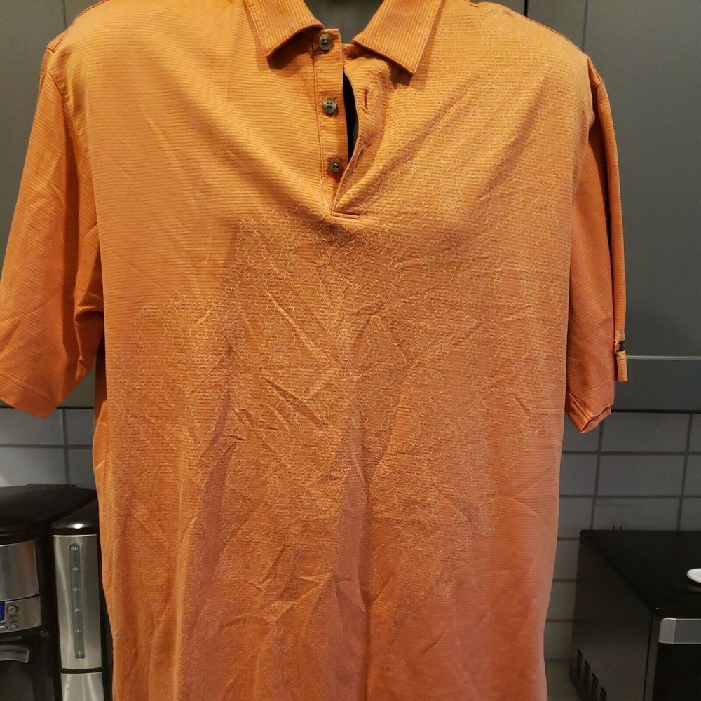 NIKE‎ TIGER WOODS  GOLF POLO SHIRT Sz Mens L Orange